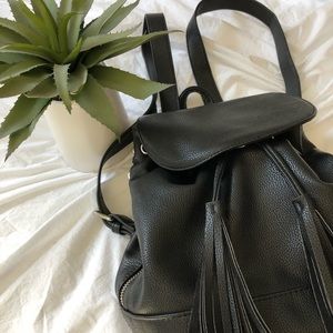 Faux leather mini backpack